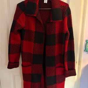 Red and Black Checkered Coat